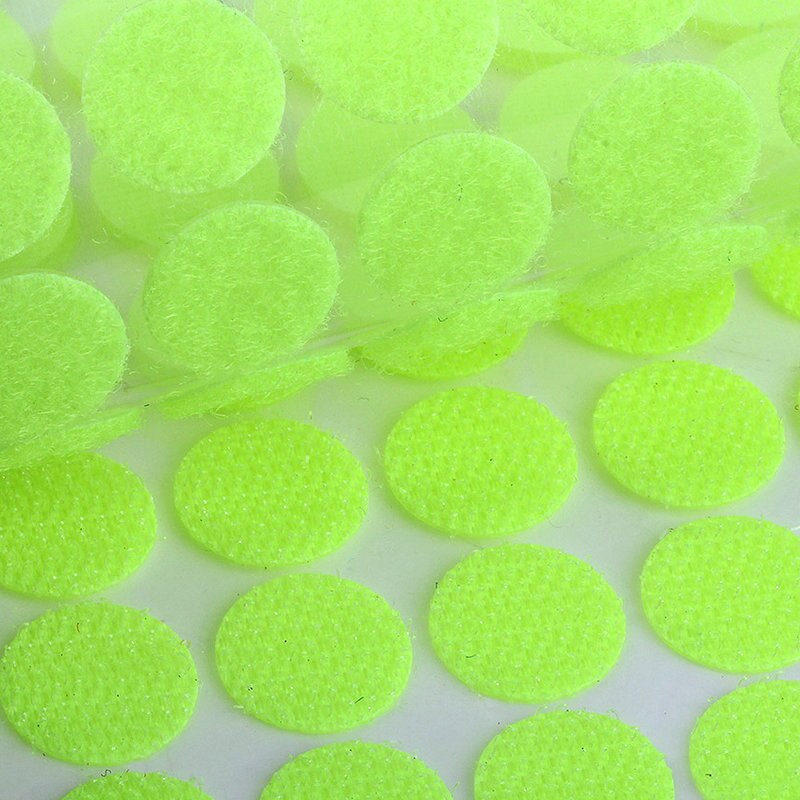 POLKA DOT Velcro Velcro tape adhesive tape self-adhesive tape small DOTS, tear-pull tape Hook Loop 50Pairs 100Pairs: 10mm  green 100pairs