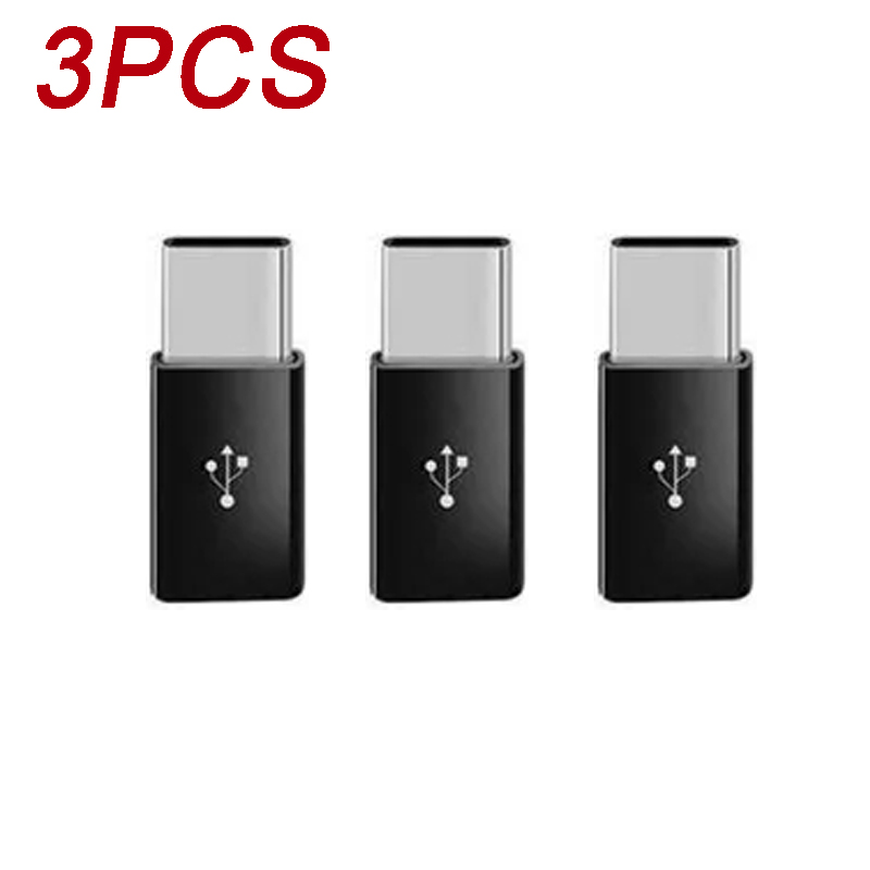 USB Type C to Micro USB Male Adapter Connector Type-C Micro USB Charger Adapter for Xiaomi POCO Redmi Huawei Phone Converter: black