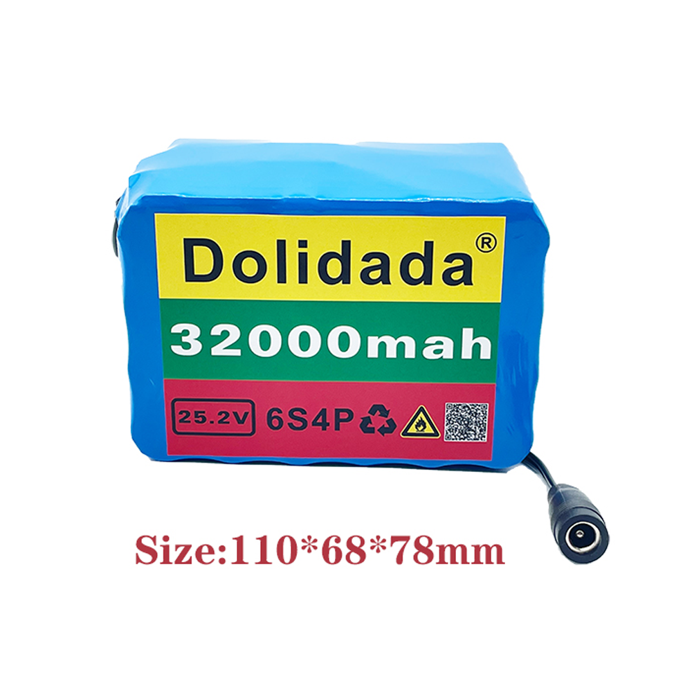 6s4p 24V 32Ah 18650 Lithium Battery 25.2v 32000mAh Electric Bicycle Moped /Electric/Li ion Battery Pack