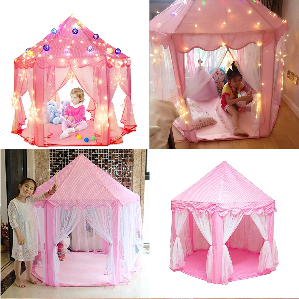 Tenda Tenda del Gioco dei bambini della Principessa della ragazza Da Sogno Castello Outdoor Indoor Giardino Pieghevole Gioco Lodge Bambini Palle Piscina Playhouse