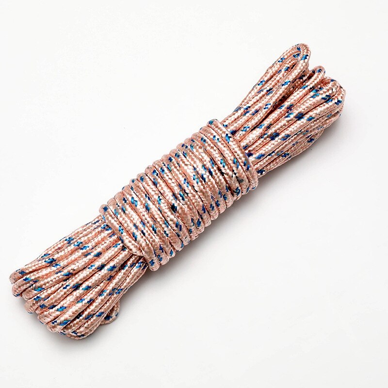 1 stk 10m farverig multifunktionel nylon tørresnor udendørs rejse vindtæt tørresnor skridsikker bøjle