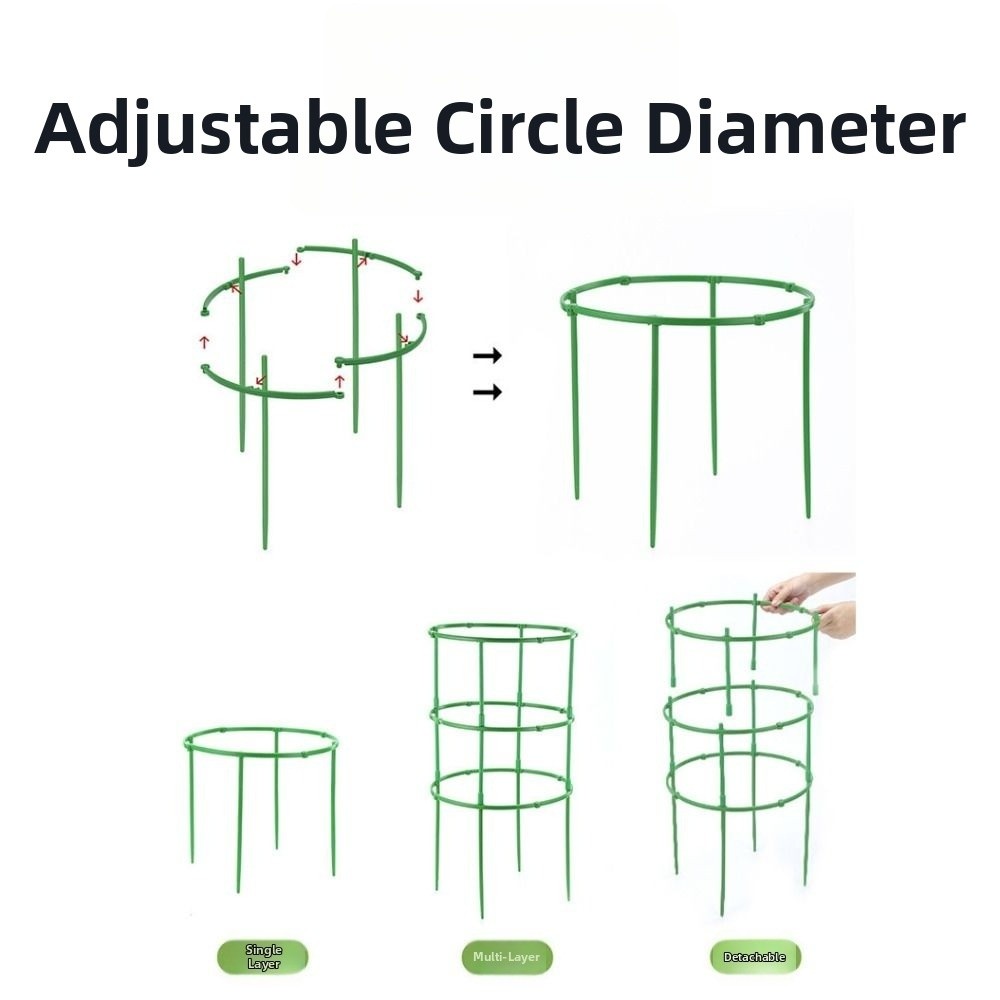 10Layers Plant Support Pile Stackable Reusable Climbing Vines Stake Keep Plants Upright Plastic Tomato Cages Trellis