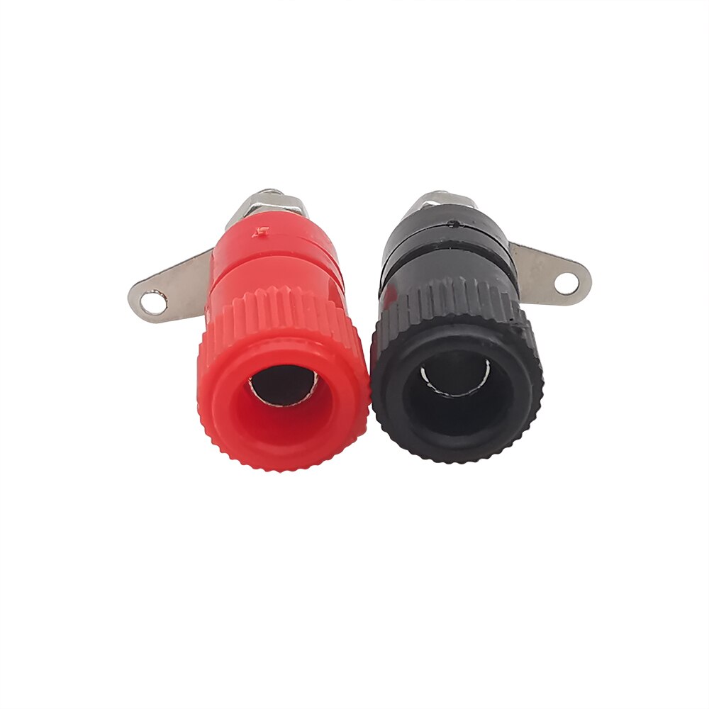 4mm Banana Socket Mount Binding Post Nut Banana Female Jack Terminal Block Connector Nickel Plated for 4mm Banana Plug Red&amp;Black