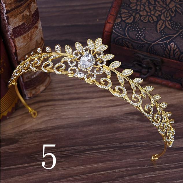 Blau verrotten Grün Hochzeit Haar Zubehör Kristall Tiara Für Bräute Krone Kopf Stück Braut Haar Zubehör Kronen Königin Diadem: 5