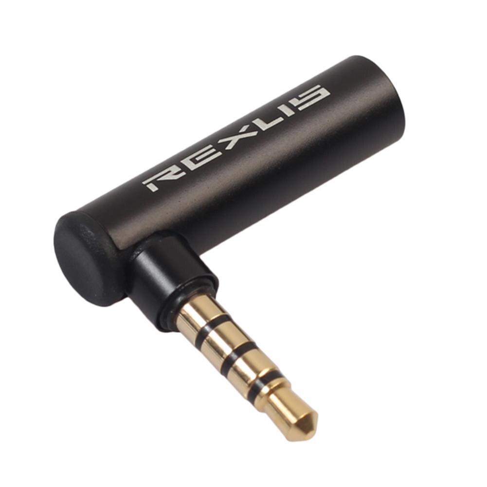 Placcato in oro 3.5mm maschio a femmina 90 gradi adattatore ad angolo retto Audio microfono Jack connettore Stereo per telefoni cellulari: 1 pc