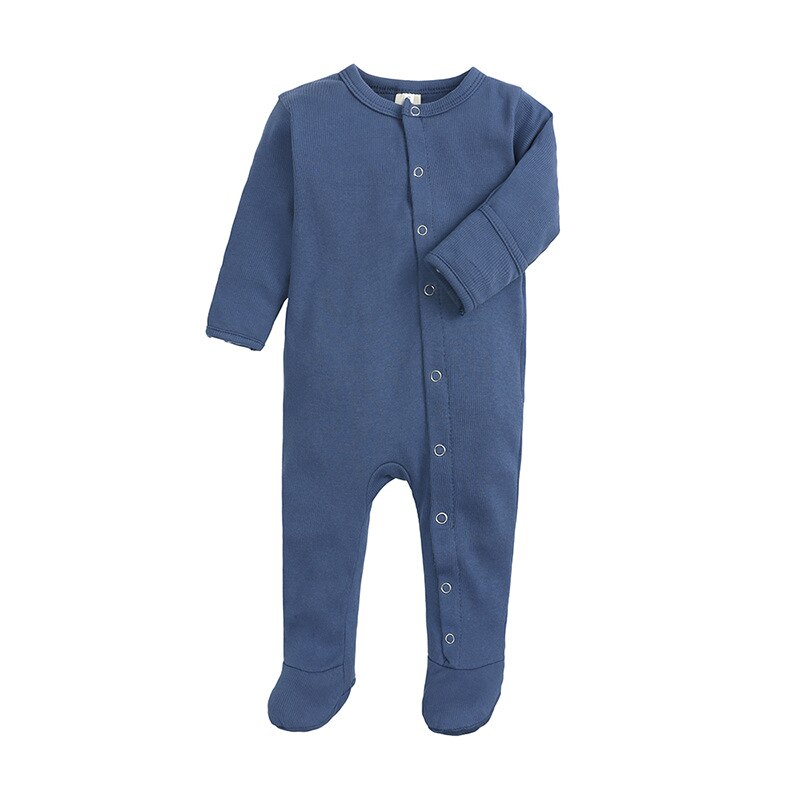 Kleinkind Gesamt Neugeborenen Baby Jungen Lange Strampler Herbst Winter Klar Tasten Baumwolle Kleidung Outfits Für Kleinkind 0-12 monate: Himmel Blau / 9-12m