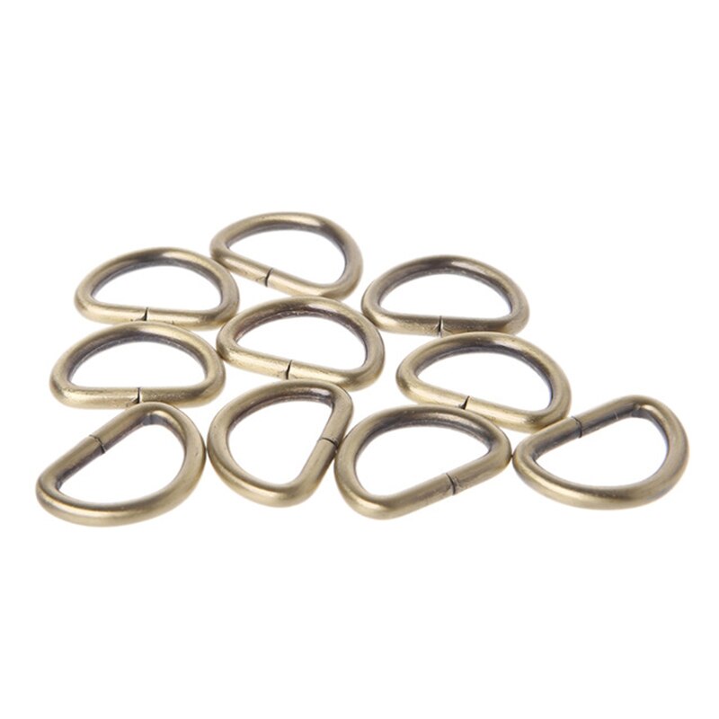 10 sztuk/partia 13/16/20/25mm D pierścienie pasek klamra wewnętrzna szerokość Metal półokrągłe w kształcie do torby pasek pas torebka DIY torba akcesoria: Brązu / 25mm
