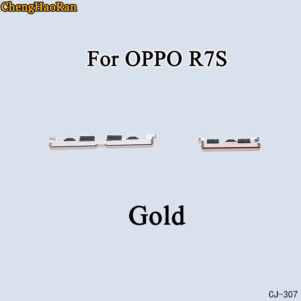 ChengHaoRan 1 Juego para OPPO R7 R7S R7 Plus R3 7007 botón lateral botón de encendido + volumen botón interruptor botón conjunto piezas: R7S-Gold