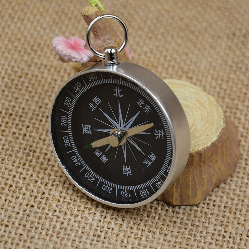 Mini Pocket Compass Switch Lightweight Aluminum Compass Emergency Compass Outdoor Survival Compass Key Chain Metal