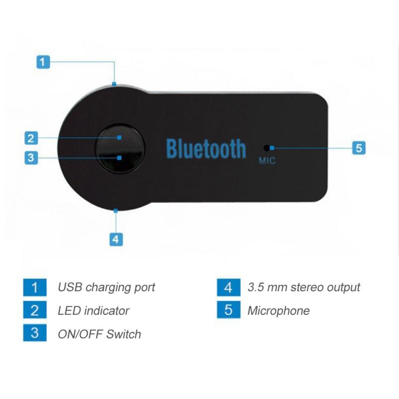 Bluetooth Transmisor receptor portátil 3,5mm AUX Audio adaptador inalámbrico para coche TV PC Bluetooth receptor Kit