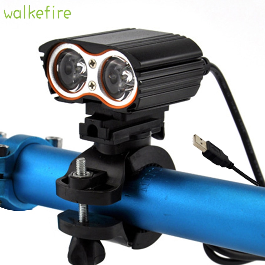 Walkfire 360 Graden Fiets USB Licht T6 X2 LED Fietsen Waterdichte Fiets Koplamp Outdoor Riding Front Lamp Fietsaccessoires