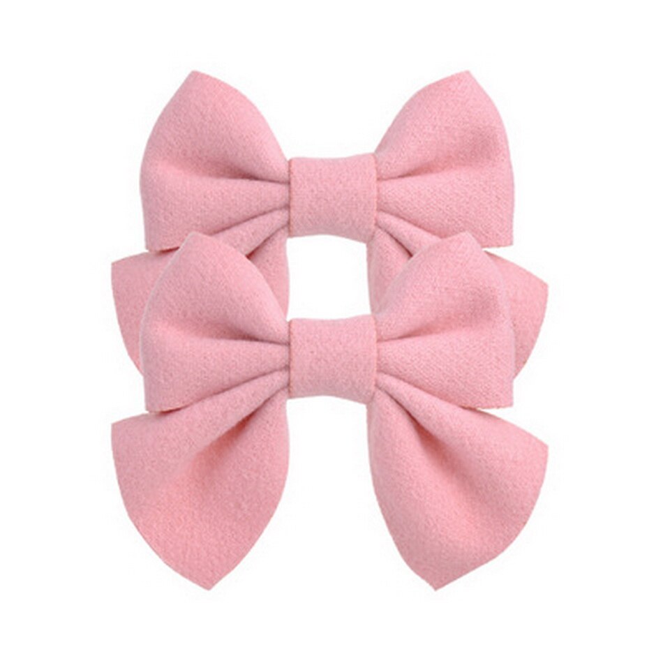 2 stuks/set schattige strik haarspeldjes voor kinderen effen haarstrikken haarspeldjes babymeisjes vlinder haarspeld peuter haarspeldje roze accessoire: Kleur 9