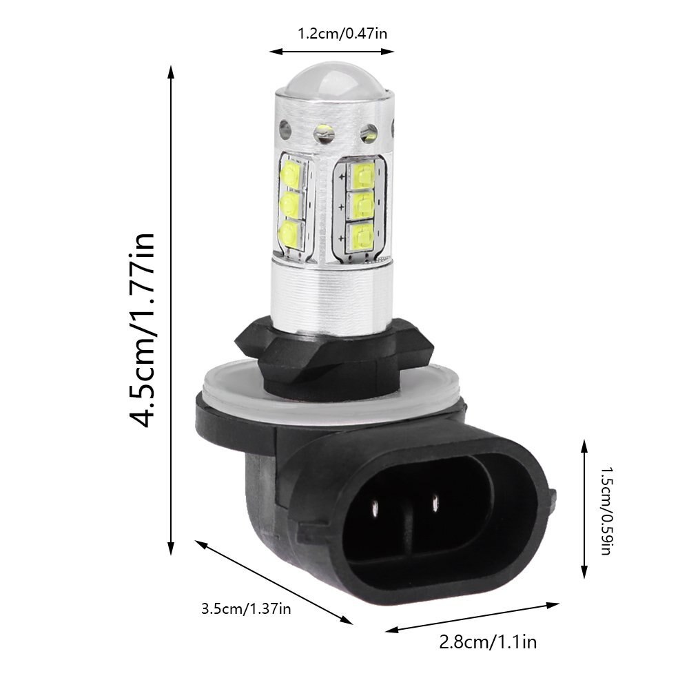 2800lm h27 881 LED Fog Lights Bulbs Super Bright High Power creexbdchip Car Trucks 881 LED Foglights DRL Replacement, 6500K