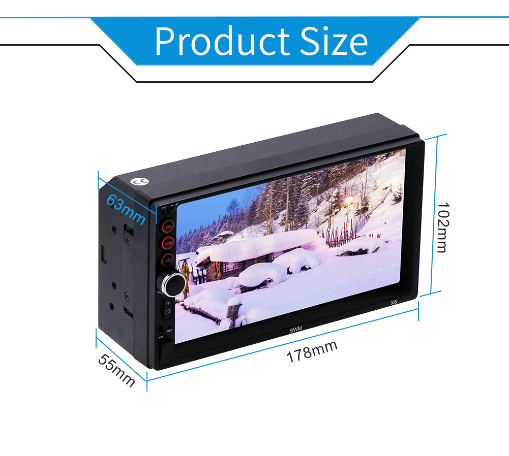 Reproductor MP4 MP5 para coche 7 pulgadas doble Dins Bluetooth manos libres estéreo para coche reproductor Multimedia MP5 12 V Radio FM