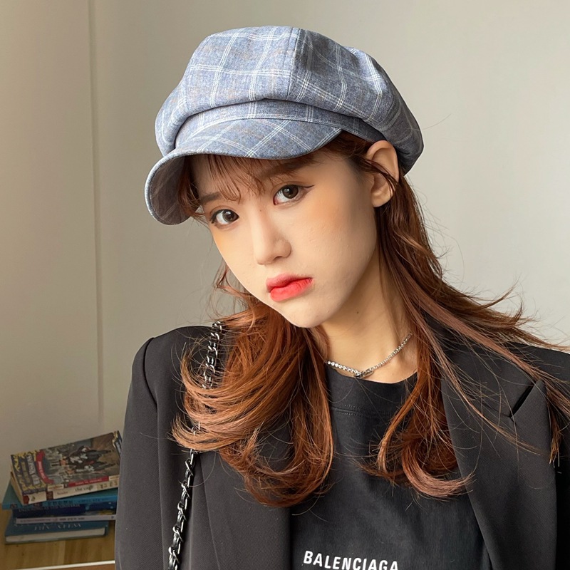 Foux Krantenverkoper Caps Vrouwen Zomer Herfst Lente Plaid Dunne Verstelbare Touw Achthoekige Baker Jongen Schilder Hoed Mode Korea