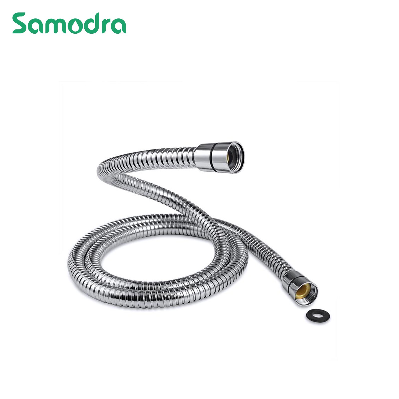 SAMODRA 1.25m Shower Hose 10mm Large Bore Stainless Steel Chrome Shower Hose Replacement Leakproof &amp; Anti-Kink