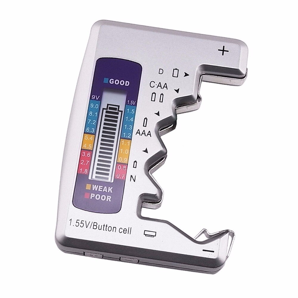 Universal Battery Analyzer Mini Multi Tester Checker C / D / N / AA / AAA 9V 1.5V Batt Digital LCD Bar Graph Display