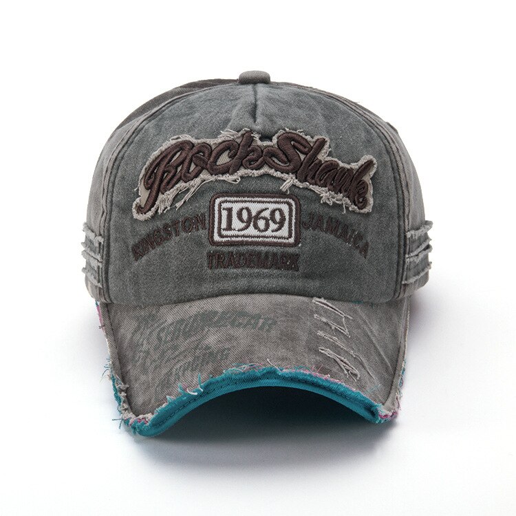 Gorras de béisbol rasgadas para hombre, gorros de sol a la , 1969