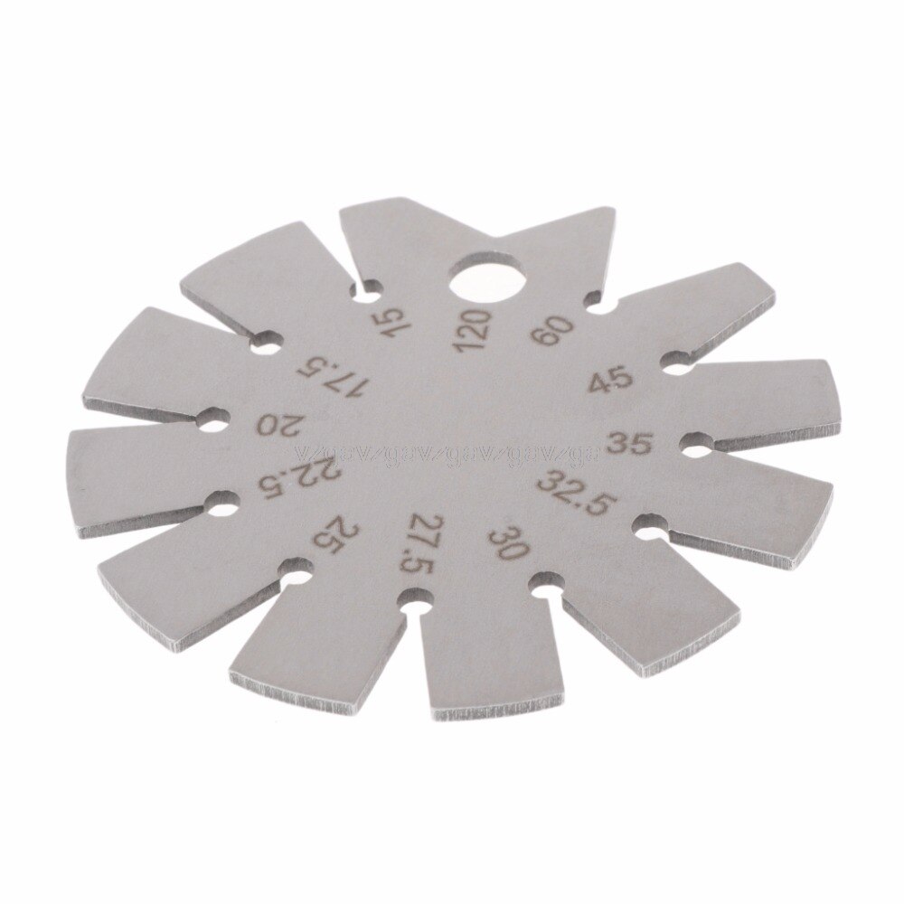 Edelstahl Fase Messgerät Winkelmesser Palette 15 grad-120 Grad messen Werkzeuge Au29