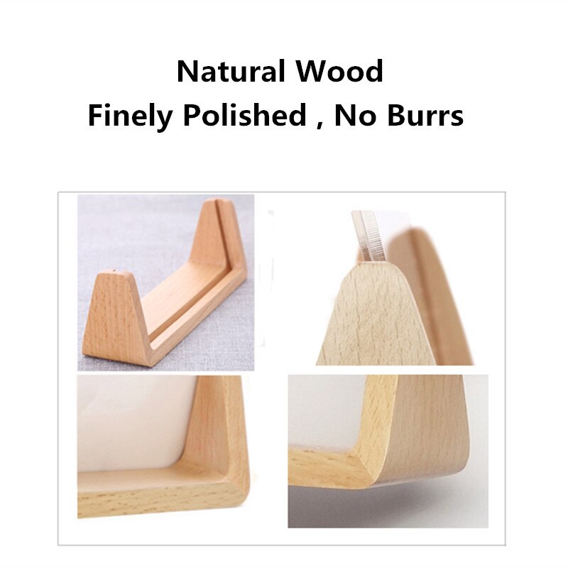 6 Inch Landscape Wood Base Acrylic Menu Desktop Counter Poster Holder Sign Display Stand Photo Picture Frame