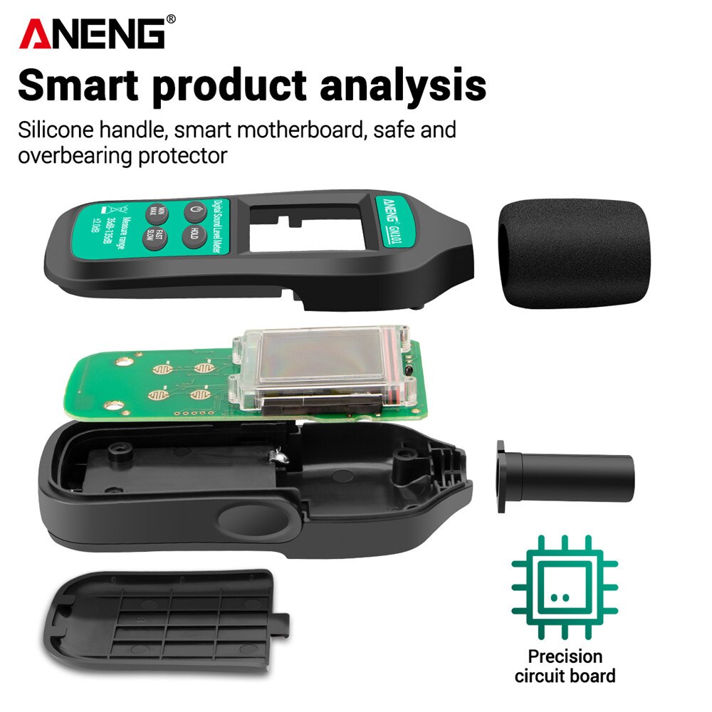 ANENG GN101 Digital Noise Meter Measurement 35-135 db Intelligent Sound Level Meter Decibel Monitor Logger Diagnostic-Tool