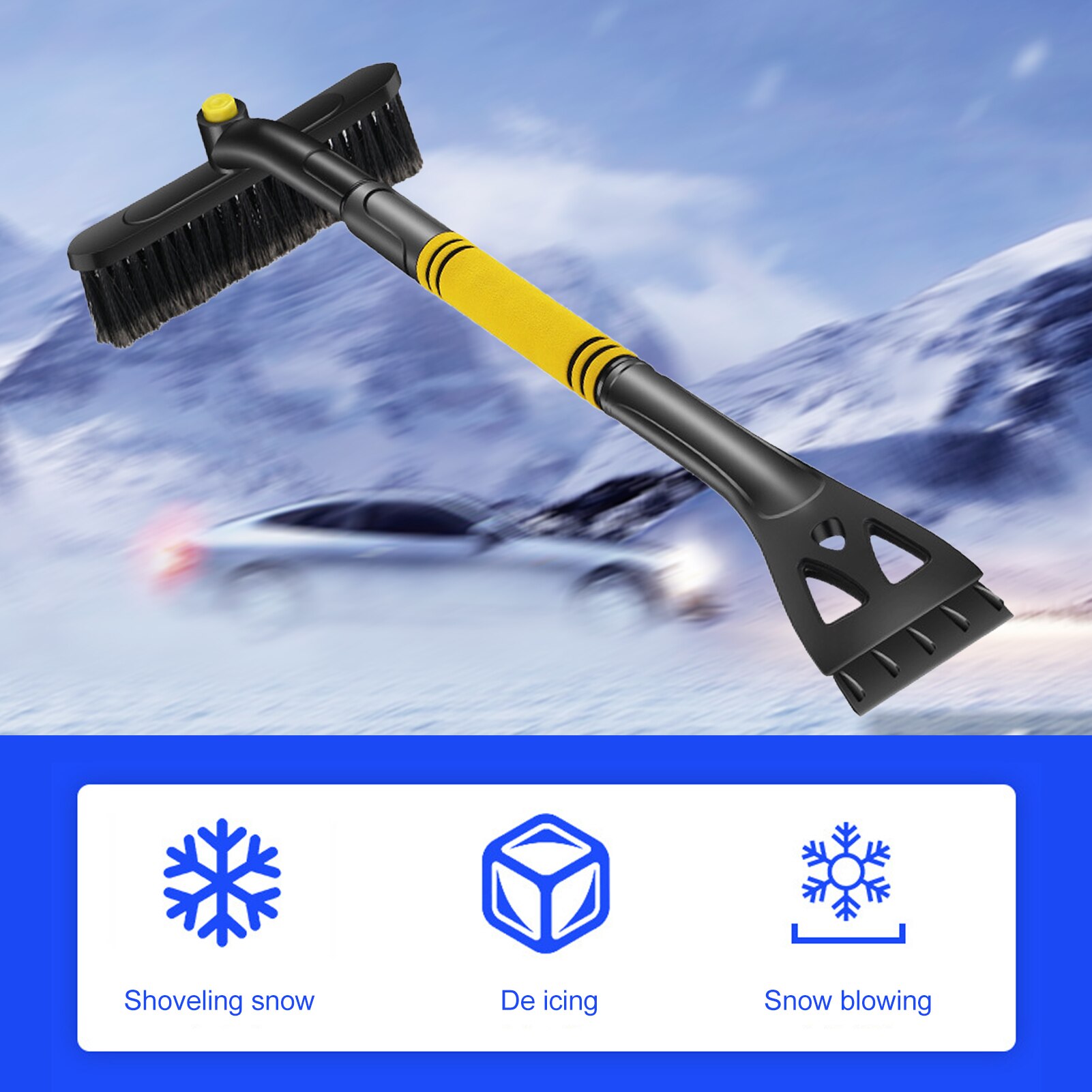 3-in-1 Car Cleaning Brush Ice Scraper Detachable Snow Shovel Brush Dust Remove Brush Auto Windshield Snow Brush