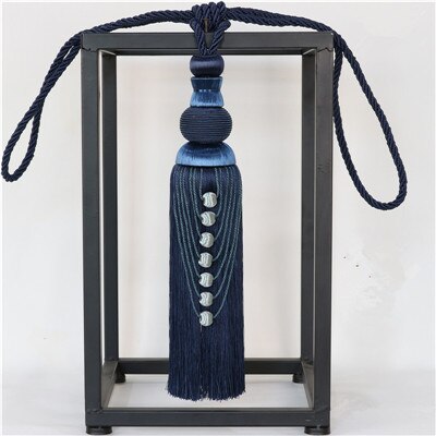 2 stks/paar Gordijn Tieback Bandjes Haken Houder Opknoping Bind Touwen Riem Gordijn Accessoires Tiebacks Tassel Fringe Borstel Decor: Dark blue