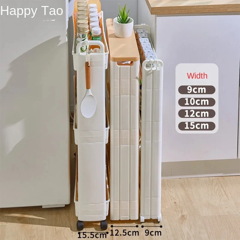 Organizador de baño en capas, estante estrecho para cocina, caja de almacenamiento, armario lateral, ahorro de espacio, estante móvil
