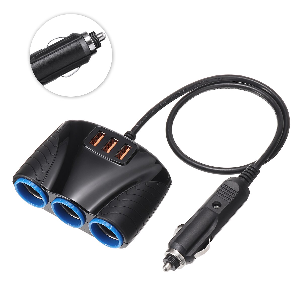 3 Usb-poort 3 Way Sigarettenaansteker Splitter Charger 120W Power 3.1A Usb Autolader Dc 12V 24V Voor Auto Elektronica