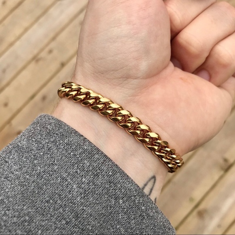Vnox Heren Eenvoudige 3-11mm RVS Curb Cubaanse Link Chain Armbanden voor Vrouwen Unisex Pols Sieraden