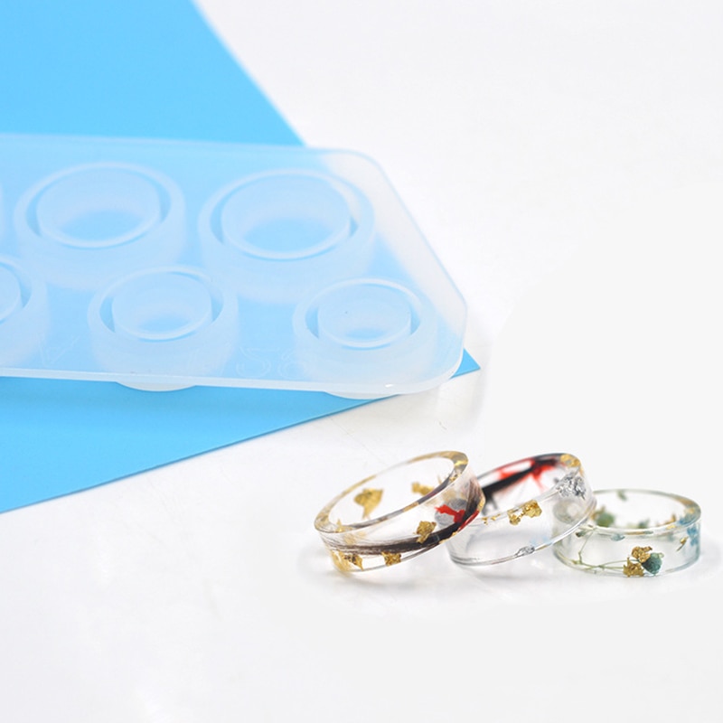 Moldes de silicona para anillo de diferentes tamaños para joyería de resina, molde de fundición de resina, herramienta de fabricación DIY