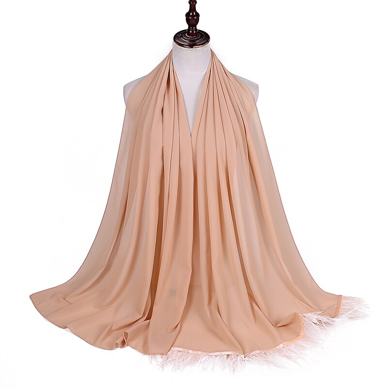 Veer Chiffon Hijab Sjaal Vrouwen Effen Kleur Kwastje Sjaals Grote Omvang Hoofdband Sjaals Cappa Wraps Bandana Islamitische Foulard: Color 6