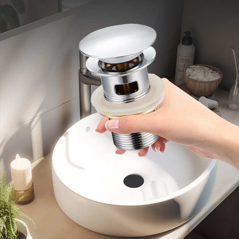 Bathroom Sink Drainer Washbasin Pop Up Drain Plug Waste Stopper With Or Without Overflow Hole Bathroom Appliances Accessories