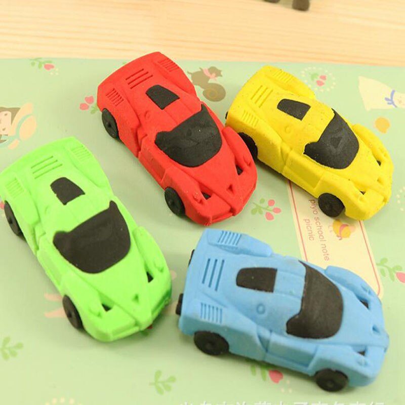 Borrador de dibujos animados para coche DIY, goma de borrar Kawaii para niño, de aprendizaje para niño, papelería, suministros de oficina y escuela