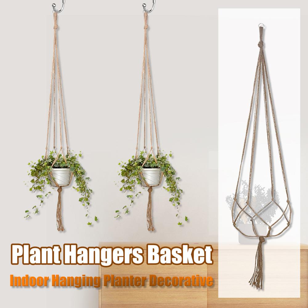 2PCS macrame Wall Plant Hanger Flower Pot macrame wall hanging Cotton Rope Holder With Hook Indoor plants hanging net pocket
