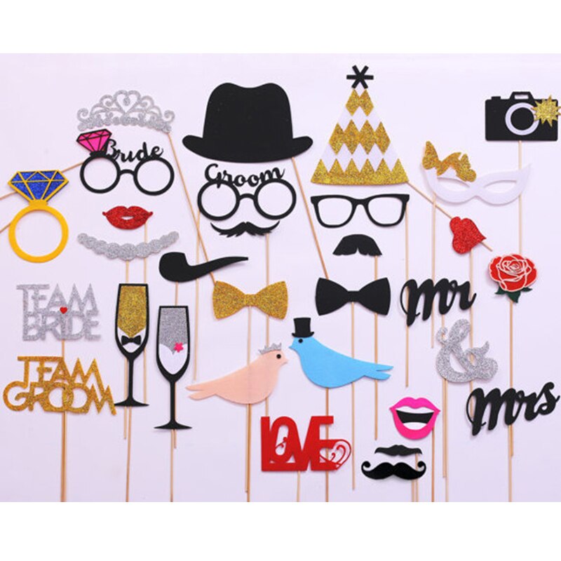 31 pcs/lot funny bird bride DIY photo booth props birthday party wedding decoration mask party event supplies photobooth