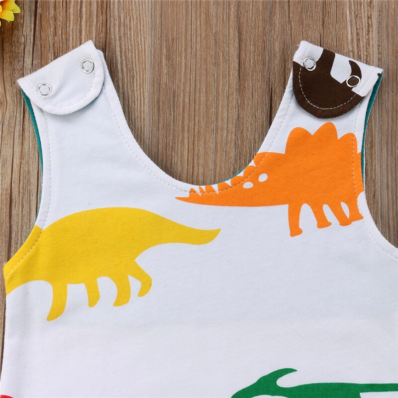 Zomer Pasgeboren Baby Jongens Meisjes Romper Dinosaurus Mouwloze Jumpsuit Sunsuit Kleding Peuter Kids Outfit