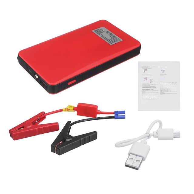 Car Starters 12V 20000mAh Car Battery Starter Booster Car Jump Starter Power Bank Starting Device Car Emergency Battery Charger: Red