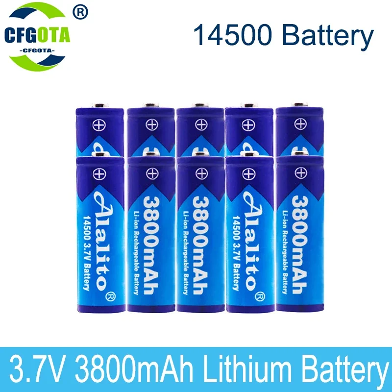Batería de litio recargable para soldar, pila de hoja de níquel para linterna LED, juguete, 14500, 3,7 V, 3800mAh