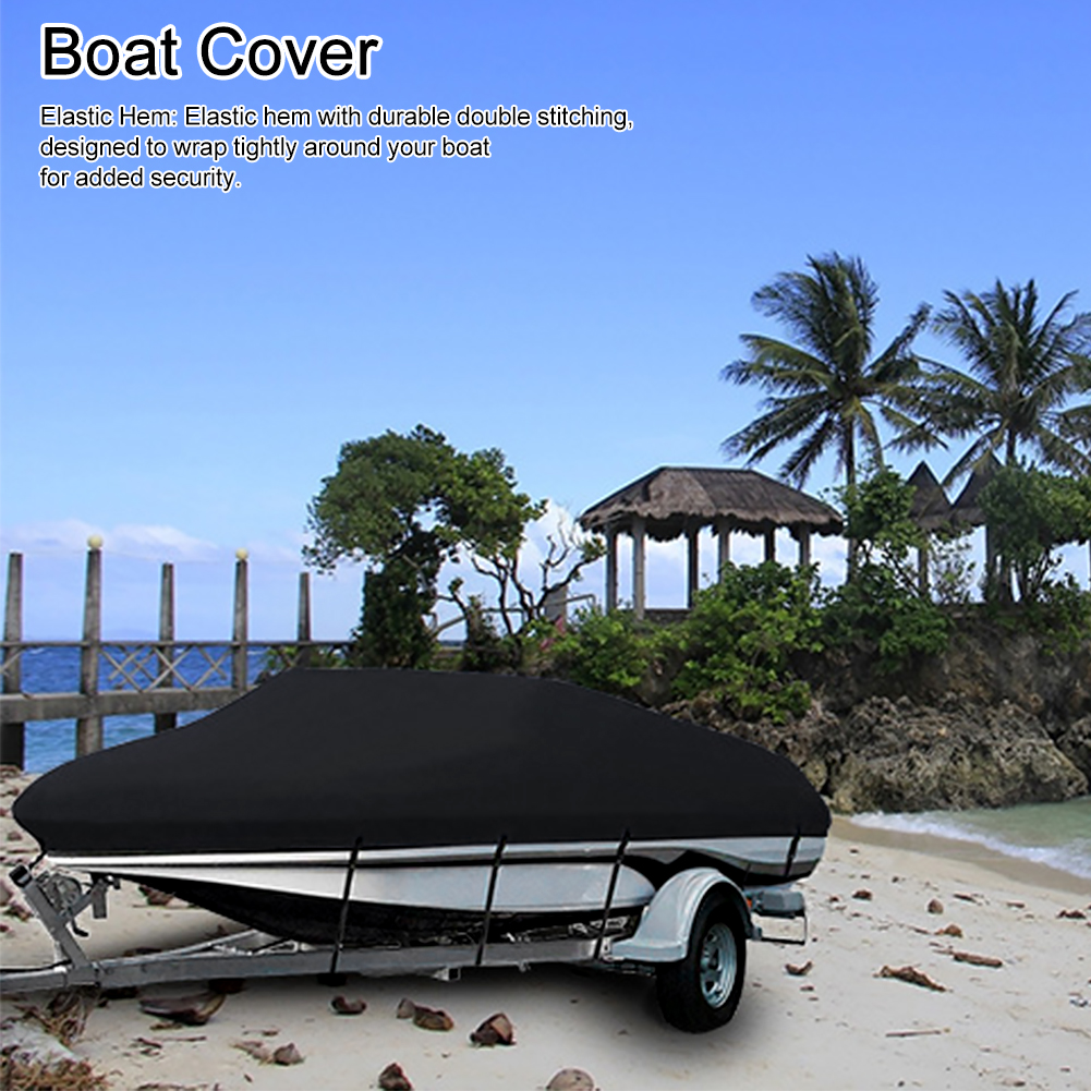 Direct Fit Outdoor Waterproof Elastic Hem Universal Boat Cover Practical Weatherproof Oxford Cloth Solid Sunproof Quick Release