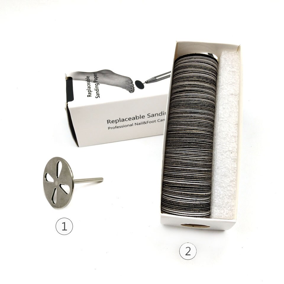 HYTOOS 100 pezzi di carta abrasiva sostituibile con discoteca 25mm carta vetrata per pedicure accessori per punte da trapano per unghie strumento per calli del piede del salone