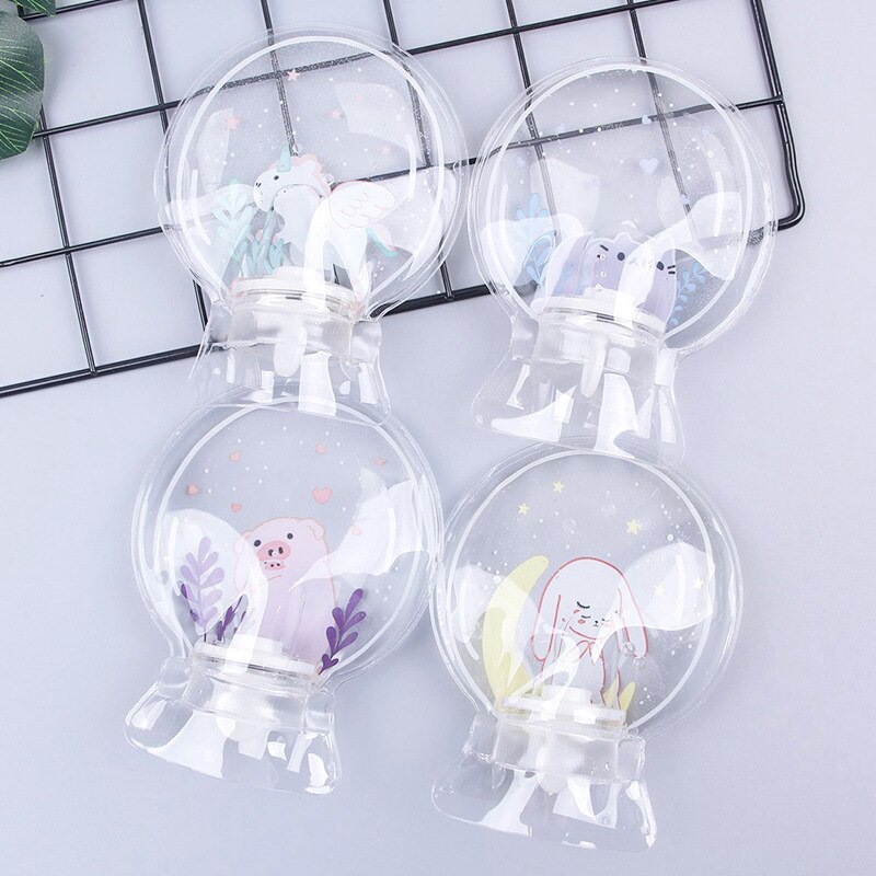 Bouillotte Ronde Transparente PVC Enfant Partie Transparente D'eau Visible Bouteille D'eau Chaude Hiver Bouteille D'eau Chaude