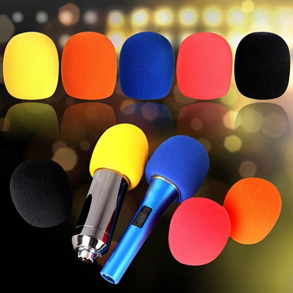 Herbruikbare Verdikking Microfoon Spons Deksel Foam Bal Type Mic Voorruit 5 Kleuren Ktv Dj Winddicht Wasbaar Mic Mouw