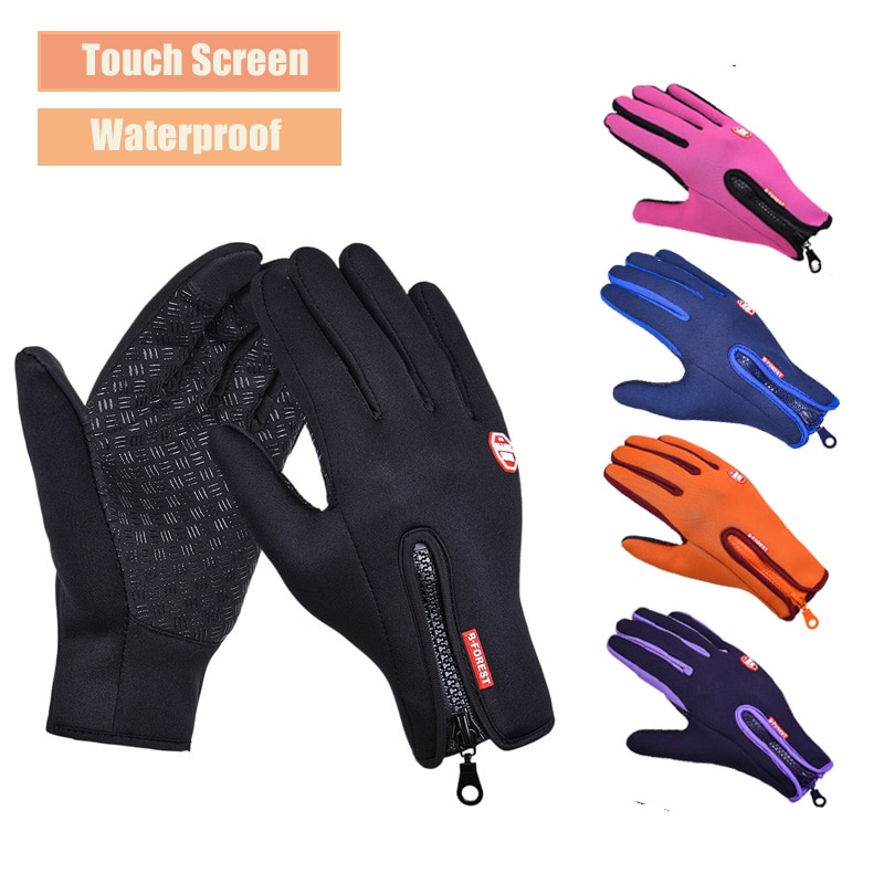 Gants de Ski à écran tactile pour hommes gants de conduite chauds coupe-vent pour femmes avec gants de pêche imperméables en polaire
