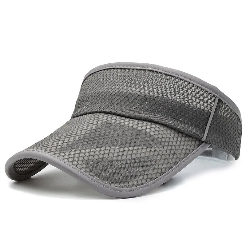 Summer Empty Top Hat Men's Sports Hat Women's Bare Plate Mesh Quick-Drying Hat Outdoor Casual Large Brim Empty Top Hat
