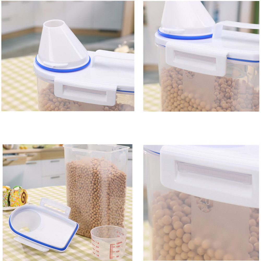 2L Plastic Cereal Storage Box Transparent Kitchen Storage Box Flour Grain Storage Kitchen Food Grain Rice Container Nice#H10