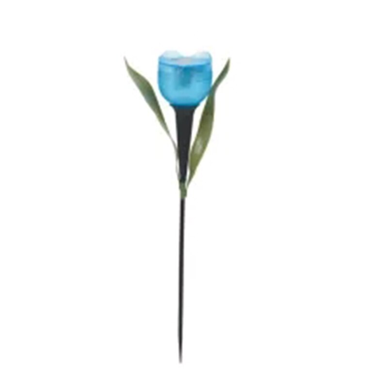 1 Pièces Jardin Tulipe Forme LED Imperméable Actionnée SOLAIRE Tube Lumières de Pelouse Debout Décor Pour La cour Extérieure Partie STSF666: Blue