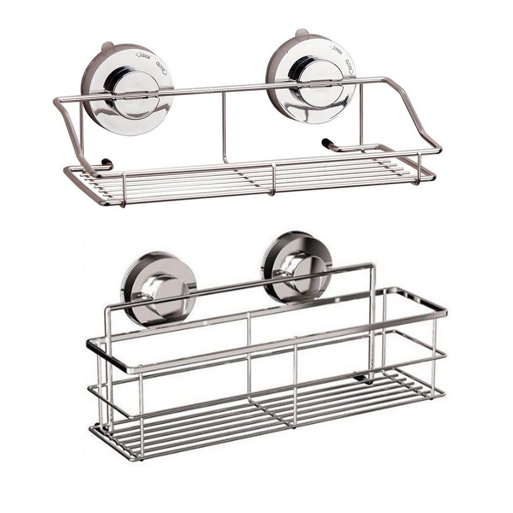 Stainless Steel Storage Rack Holder Wall Mounted Long Shallow Bottle Rack Home Organizer Kitchen Bathroom Toilet Room Shelf