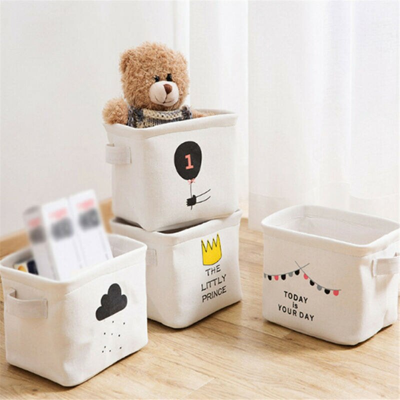 Europe Style Folding Square Storage Utility Box Fabric Cube Drawer Organizer Cloth Bag Basket