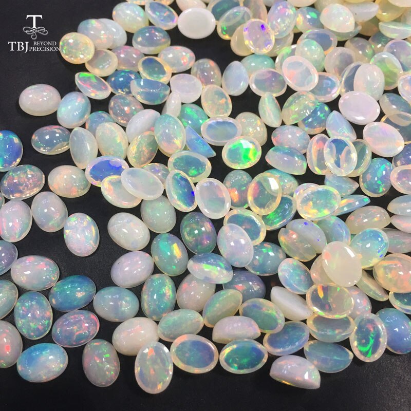 Tbj, natürliche äthiopischen bunte Opal ov6 * 8mm oben ard 0,7 ct natürliche kostbare edelsteine für 925 Sterling silber schmuck